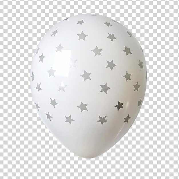 PSD white balloon with star shaped isolated on transparent background