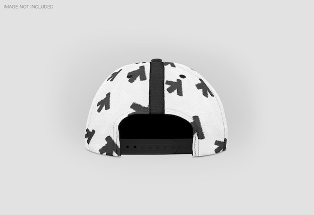 PSD white baseball stripe cap back view mockup template