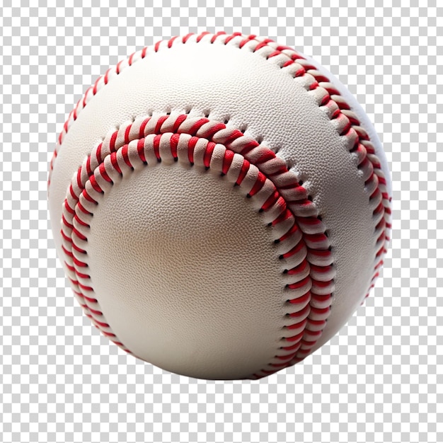 PSD una palla da baseball bianca con cuciture rosse su uno sfondo trasparente