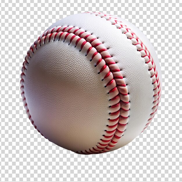 PSD a white baseball with red stitching on transparent background