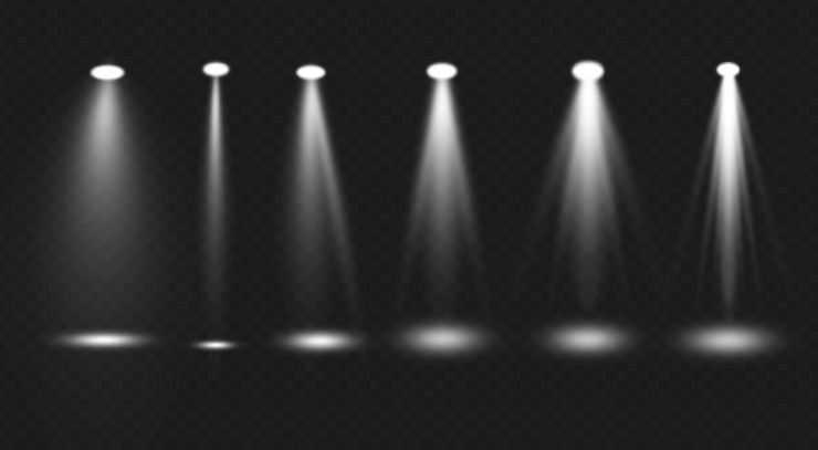 PSD white beams and spotlights collection