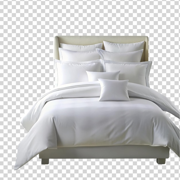 PSD white bed linen on transparent background