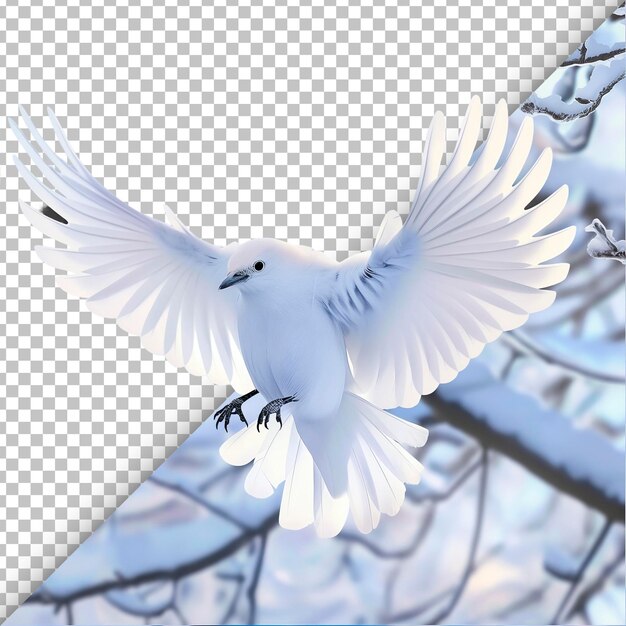 PSD white bird isolated on transparent background