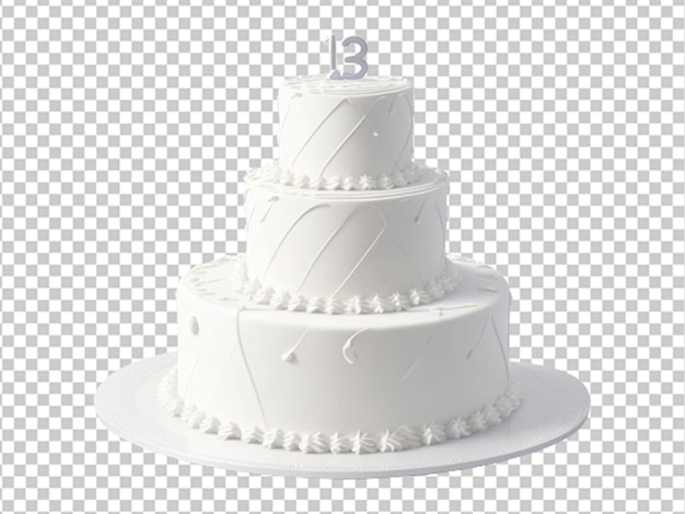 PSD una torta bianca di compleanno è raffigurata in un rendering 3d