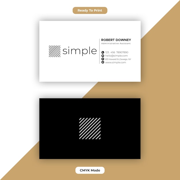 white and black business card template design