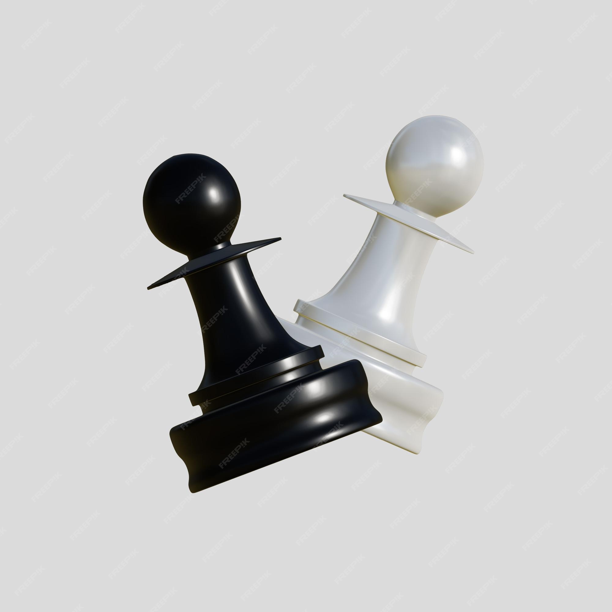 Premium Vector  Black chess piece pawn with highlights on a white