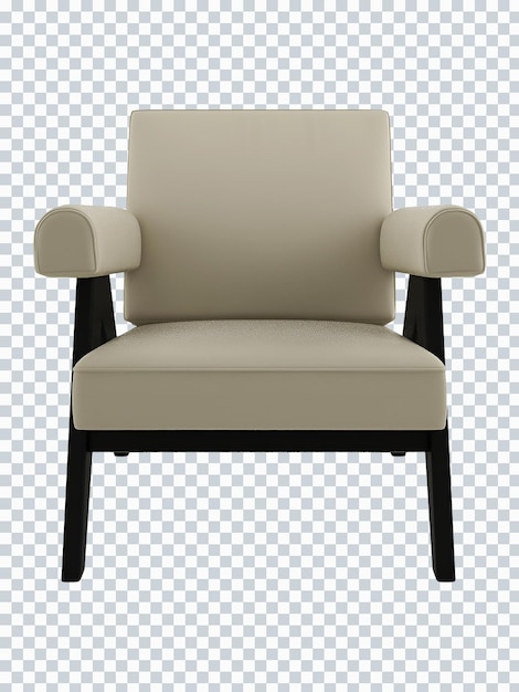 PSD white and black single chair mockup. front view. transparent.