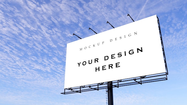 White blank advertisement billboard mockup with lights