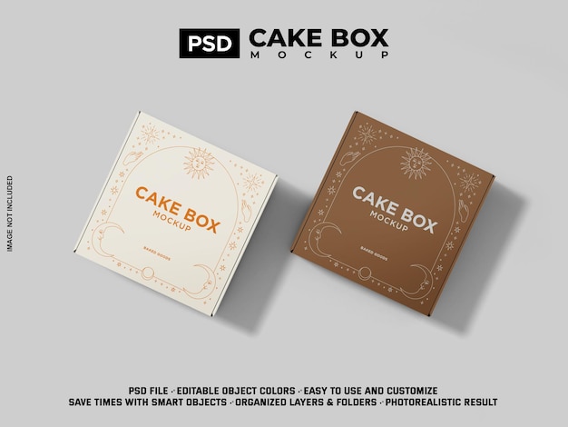 PSD white blank cardboard box with flip top with realistic look studio donut box branding psd mockup