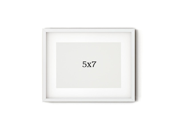 PSD white blank mat frame mockup