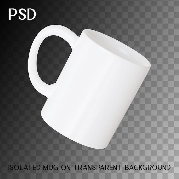 PSD Шаблон макета белой пустой кружки для презентации сублимационной упаковки 3d визуализация чистой чайной чашки 11 унций