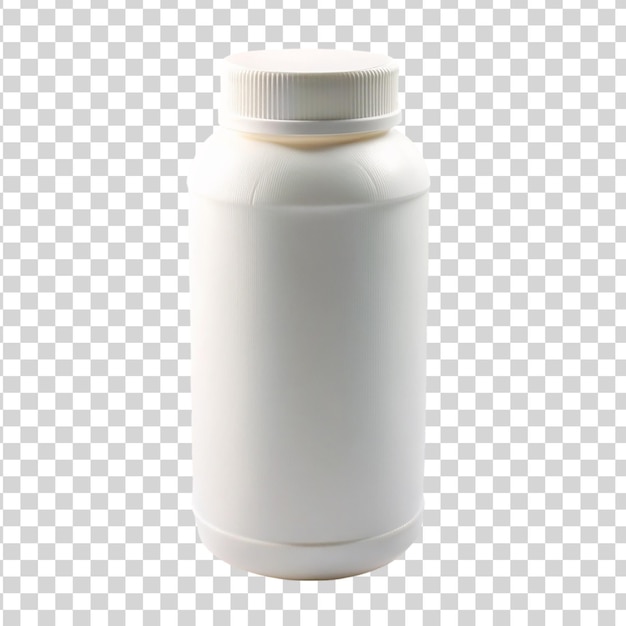 透明な背景に隔離された白い白いプラスチックボトル