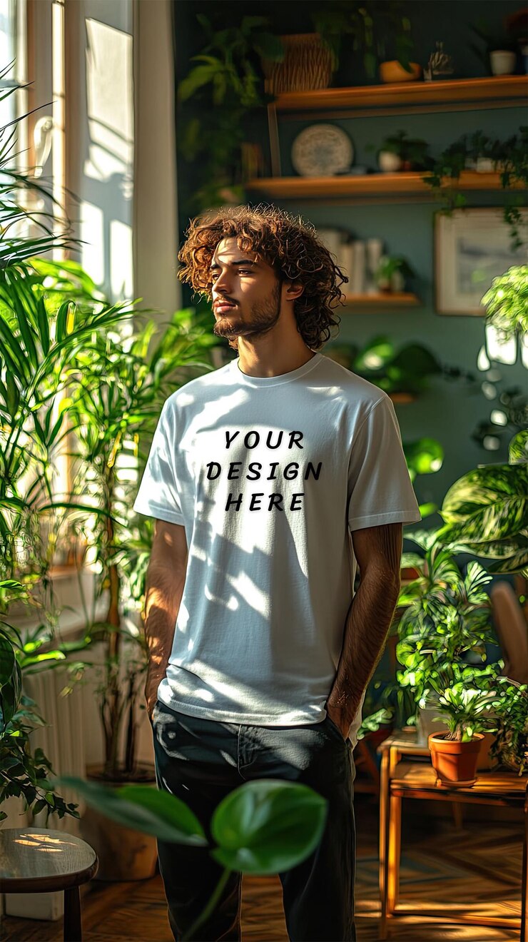 白い白いTシャツのモックアップ