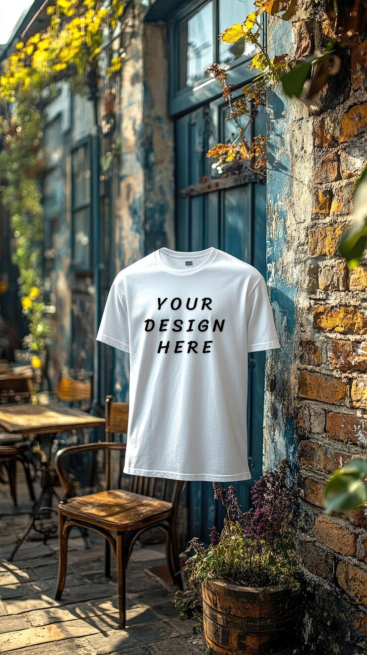 白い白いTシャツのモックアップ