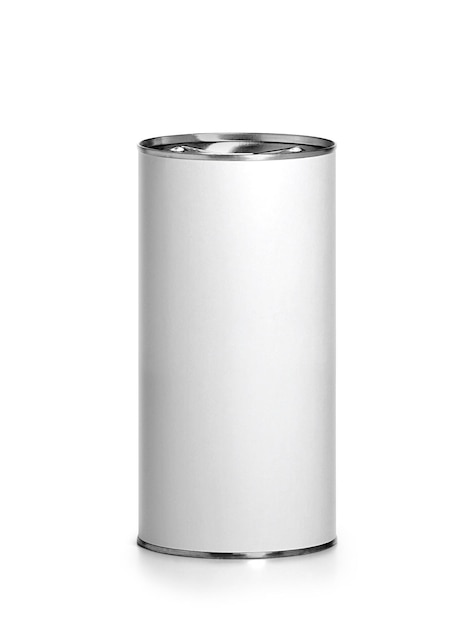 PSD white blank tin can metal tin can transparent background