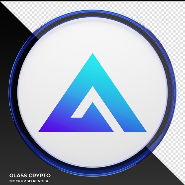 PSD a white and blue logo with a blue triangle and the word glass crypto.