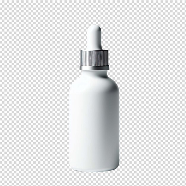 PSD a white bottle with a white cap and a silver cap