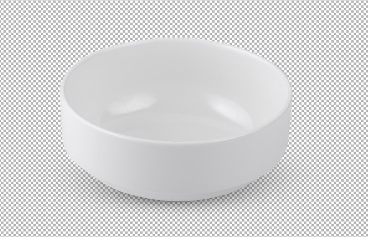 PSD white bowl isolated on alpha layer