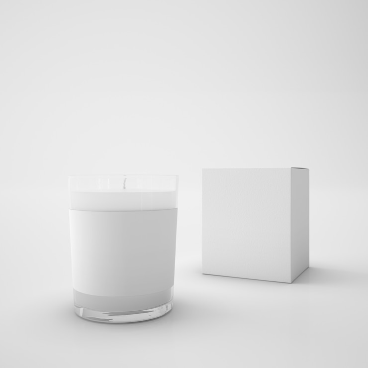 PSD white box and candle