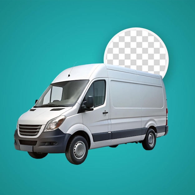 PSD white box truck isolated on background