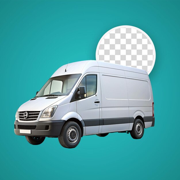 PSD white box truck isolated on background