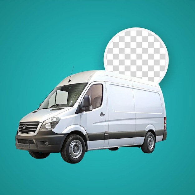 PSD white box truck isolated on background