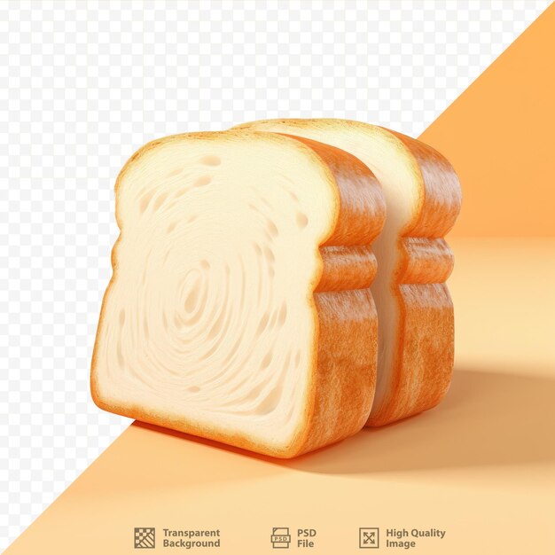 White bread against a transparent background