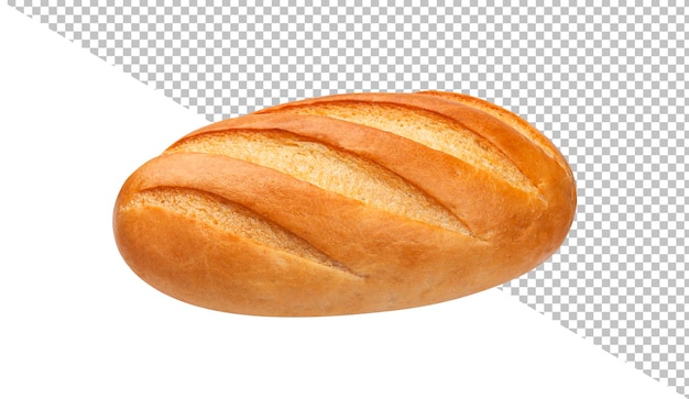 PSD white bread isolated with clipping path top view