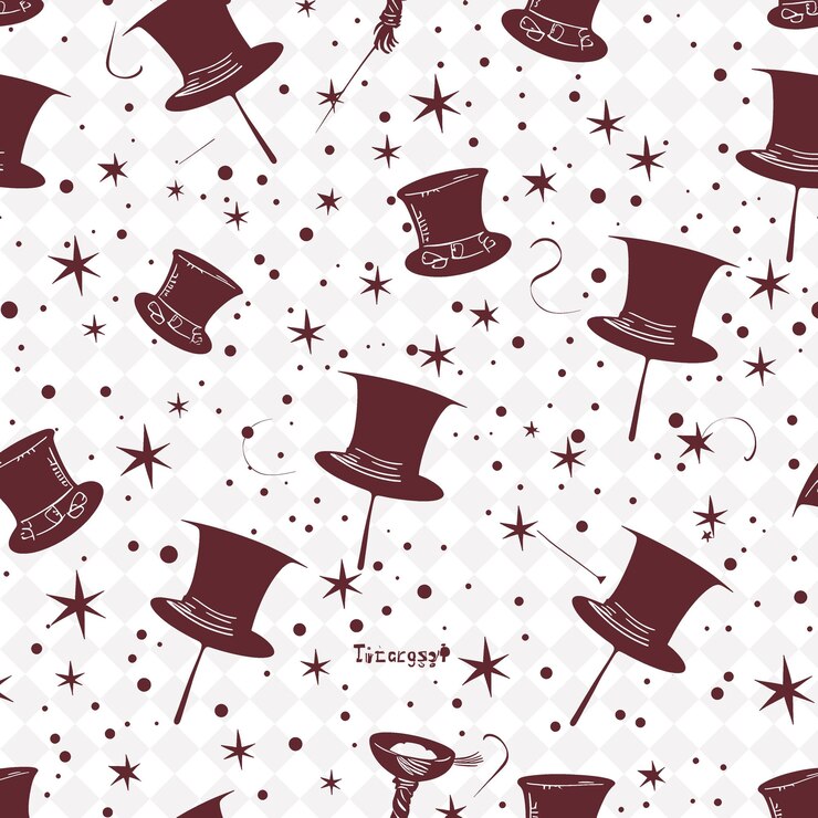 PSD a white and brown background with a hat and a bow tie