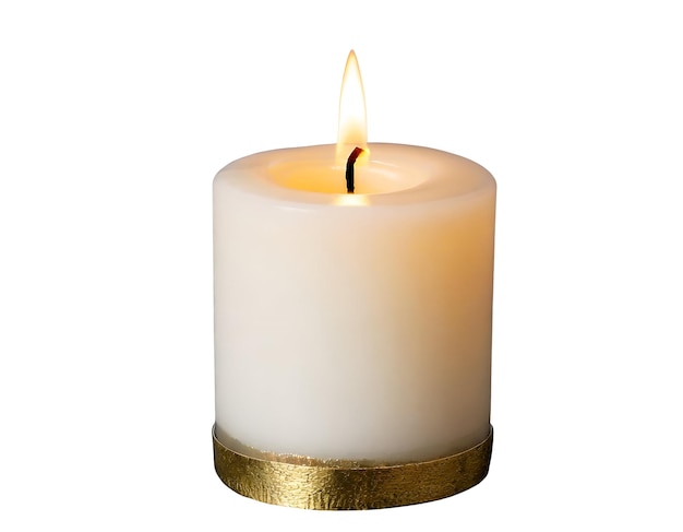 PSD white burning christmas candle