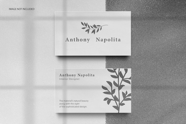 White business card embossed logo mockup