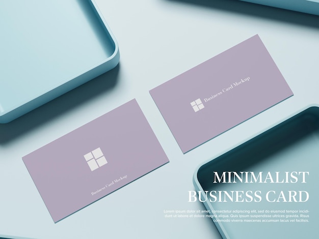 PSD white business card on minimalist elegant background