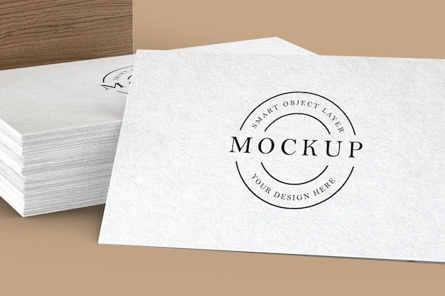 PSD white business card mockup design