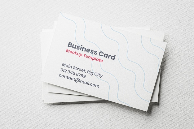 PSD white business card mockup template