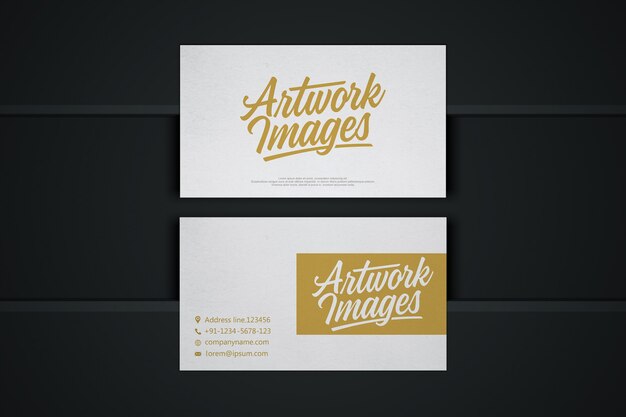 PSD white business card mockup with logotype