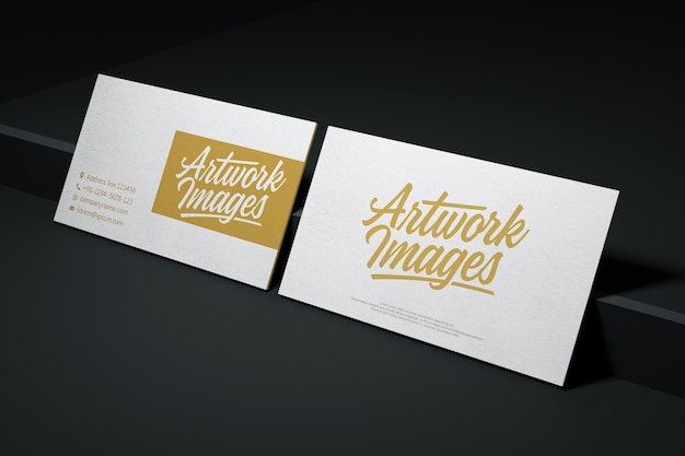 White business card mockup with logotype