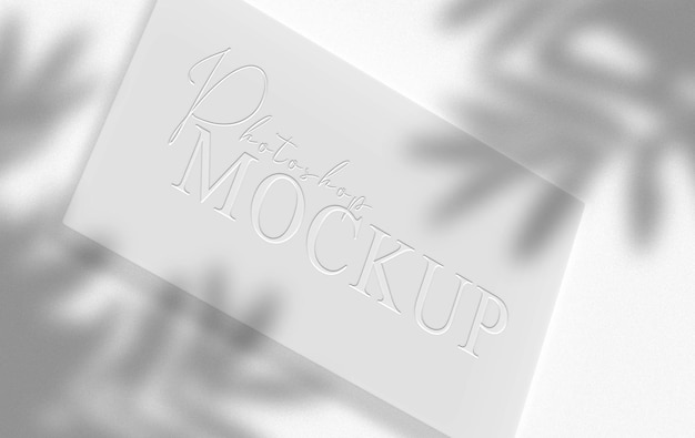 PSD white business card mockup