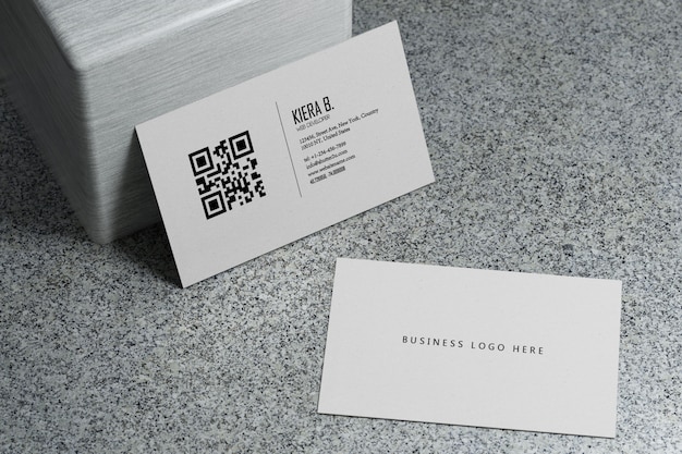 PSD white business card paper mockup template with blank space cover