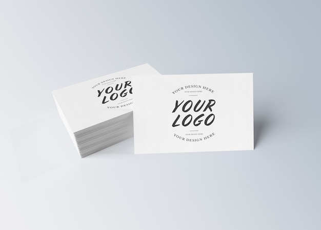 White business card stack on grey surface