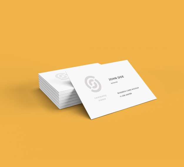 White Business Cards Mockup