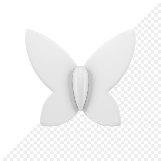 PSD illustrazione realistica dell'icona dell'elemento decorativo 3d di festa della molla di pasqua dell'insetto alato della farfalla bianca