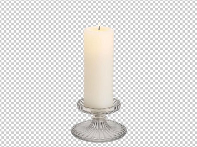 PSD white candle in an antique white candleholder