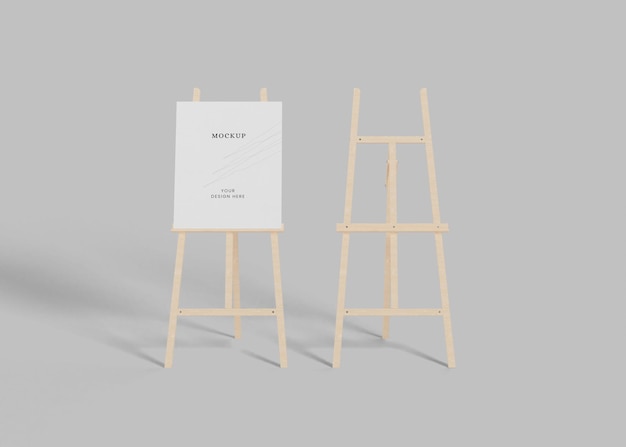 White canvas on a easel