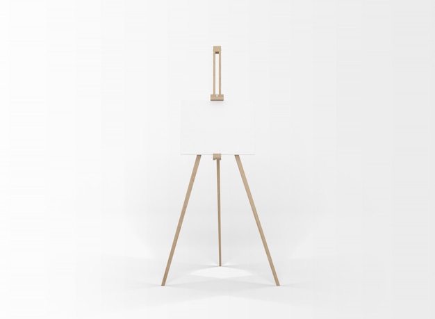 White canvas on a easel