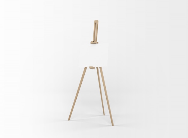 White canvas on a easel