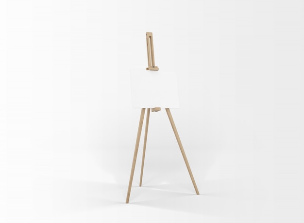 White canvas on a easel