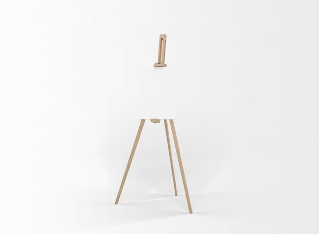 White canvas on a easel