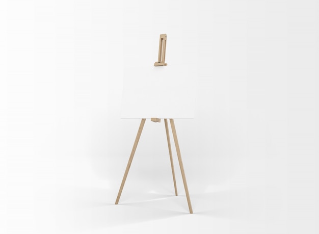 White canvas on a easel