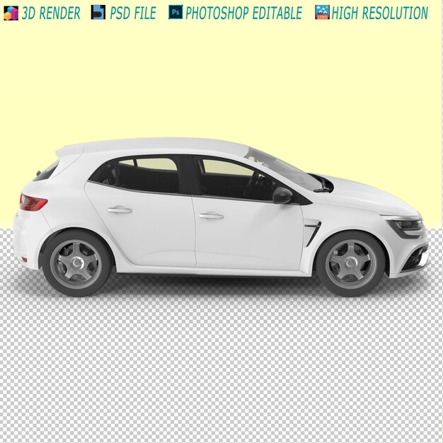 white car 3d psd file
