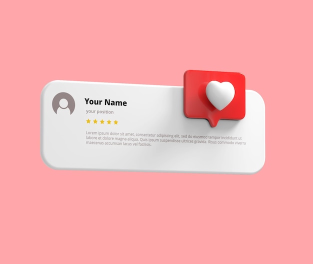 a white card with a red heart on it